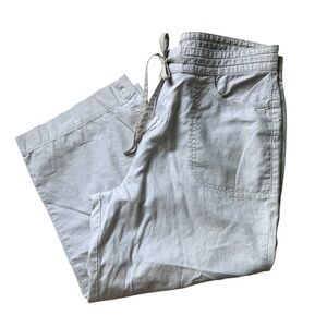 Lee Women’s 12M Khaki/Light Beige Linen Cotton Blend Cropped Pant